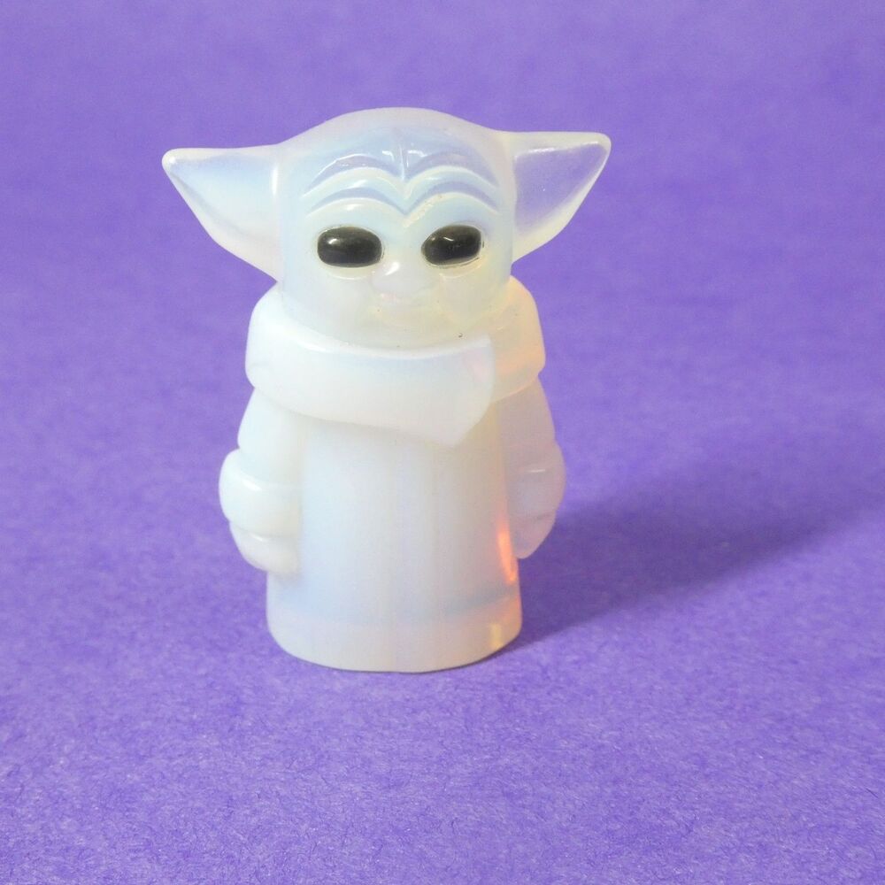 Opalite Crystal Carved Figurine Grogu Baby Yoda Star Wars 2"
